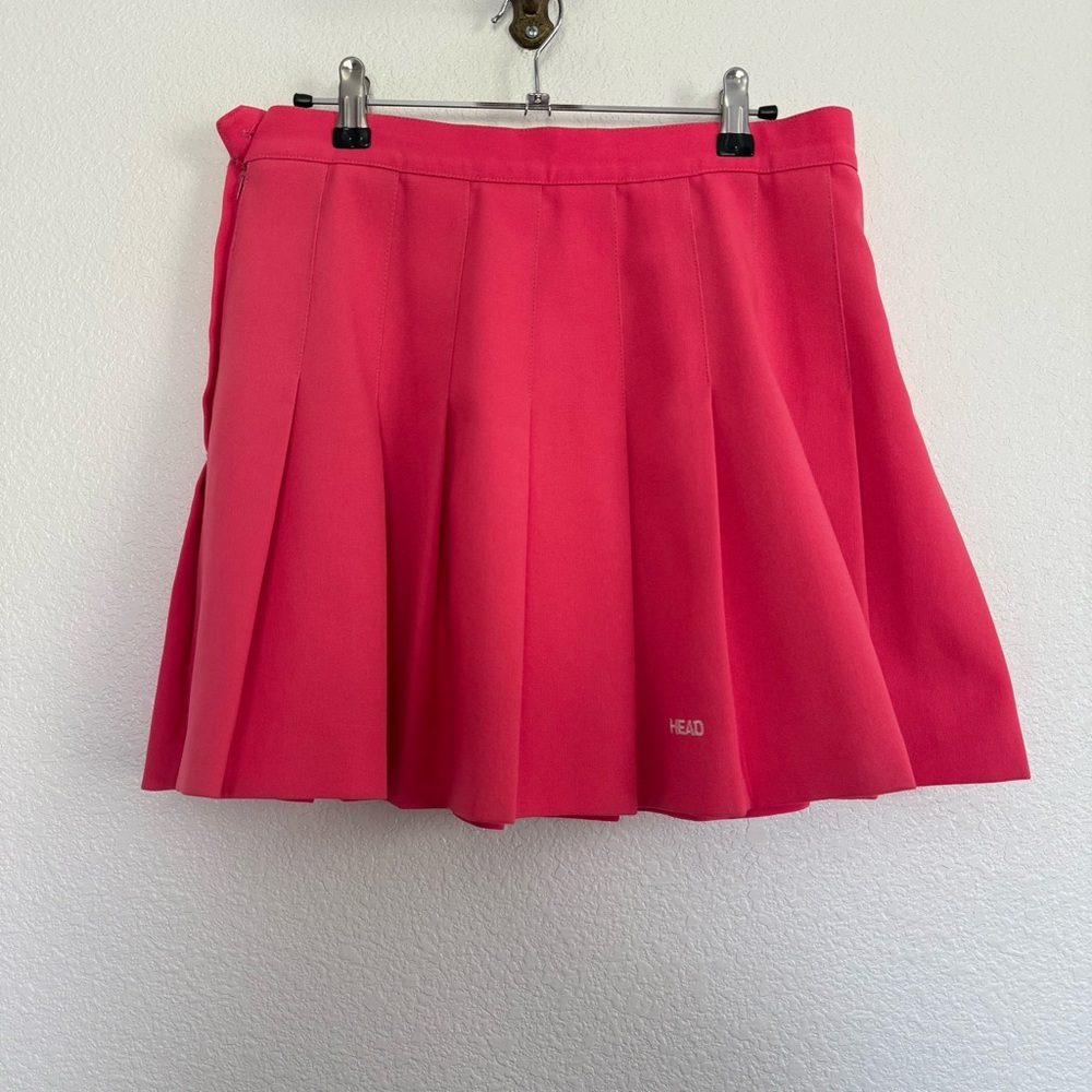 Vintage HEAD Sportswear Pink Pleated Mini Skirt Medium Large